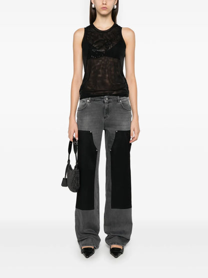 Rhinestone-B Tulle Top