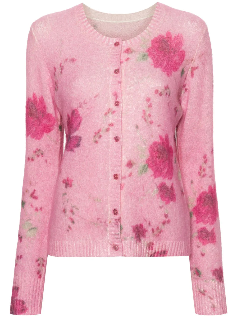 Rose-Jacquard Cardigan