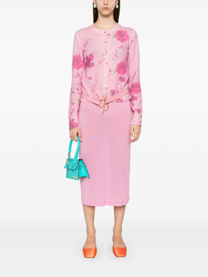 Rose-Jacquard Cardigan