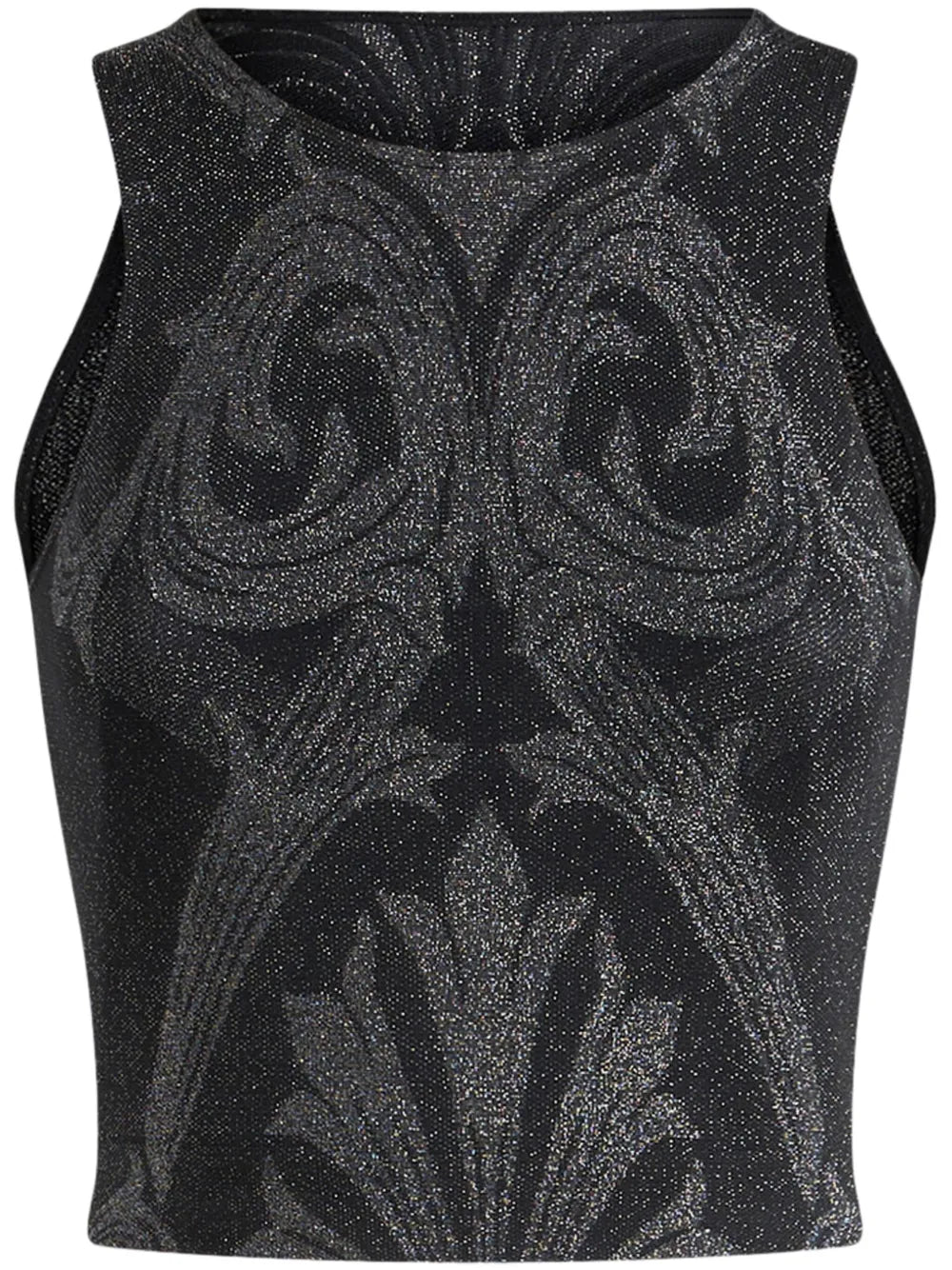 Metallic-Effect Jacquard Tank Top