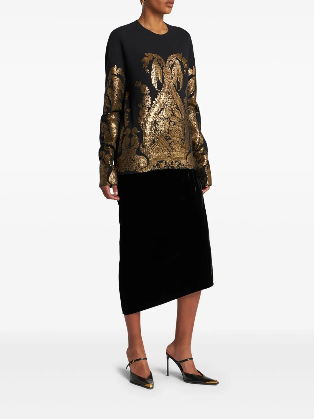 Metallic-Print Jumper