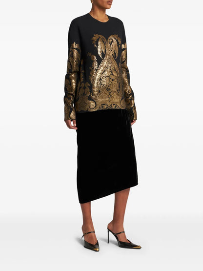 Metallic-Print Jumper
