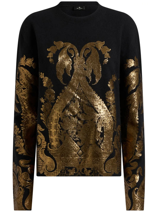 Metallic-Print Jumper