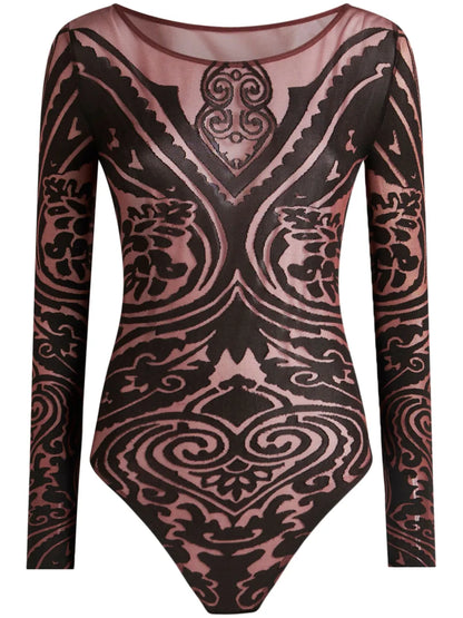 Paisley-Print Bodysuit