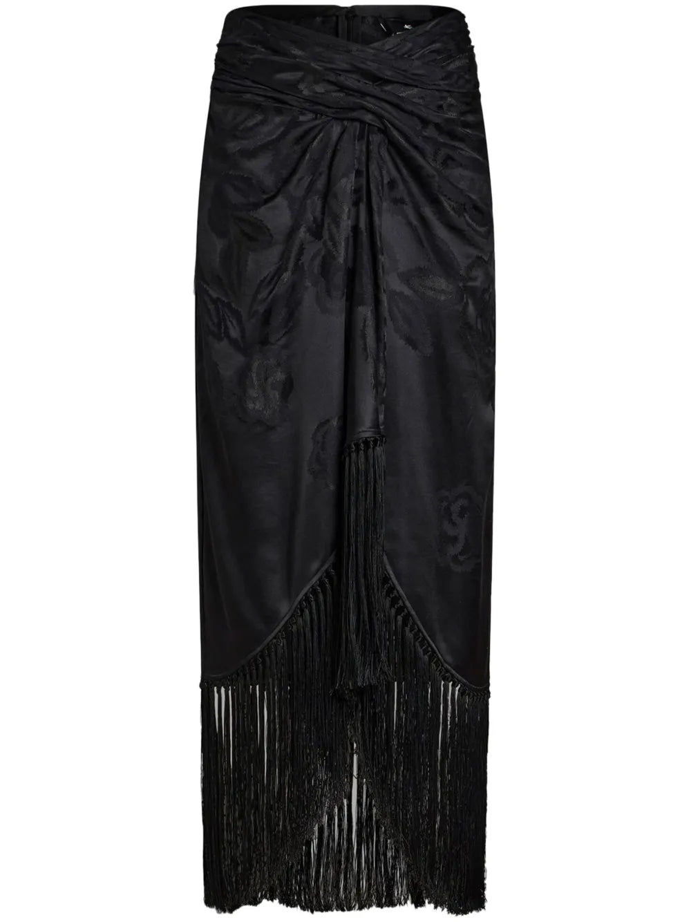 Fringed Jacquard Maxi Skirt