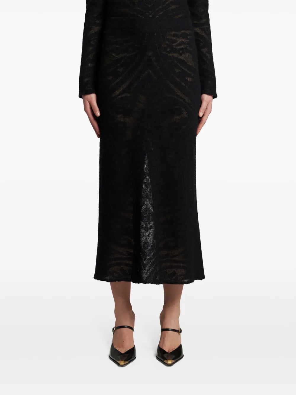 Knitted Jacquard Midi Skirt