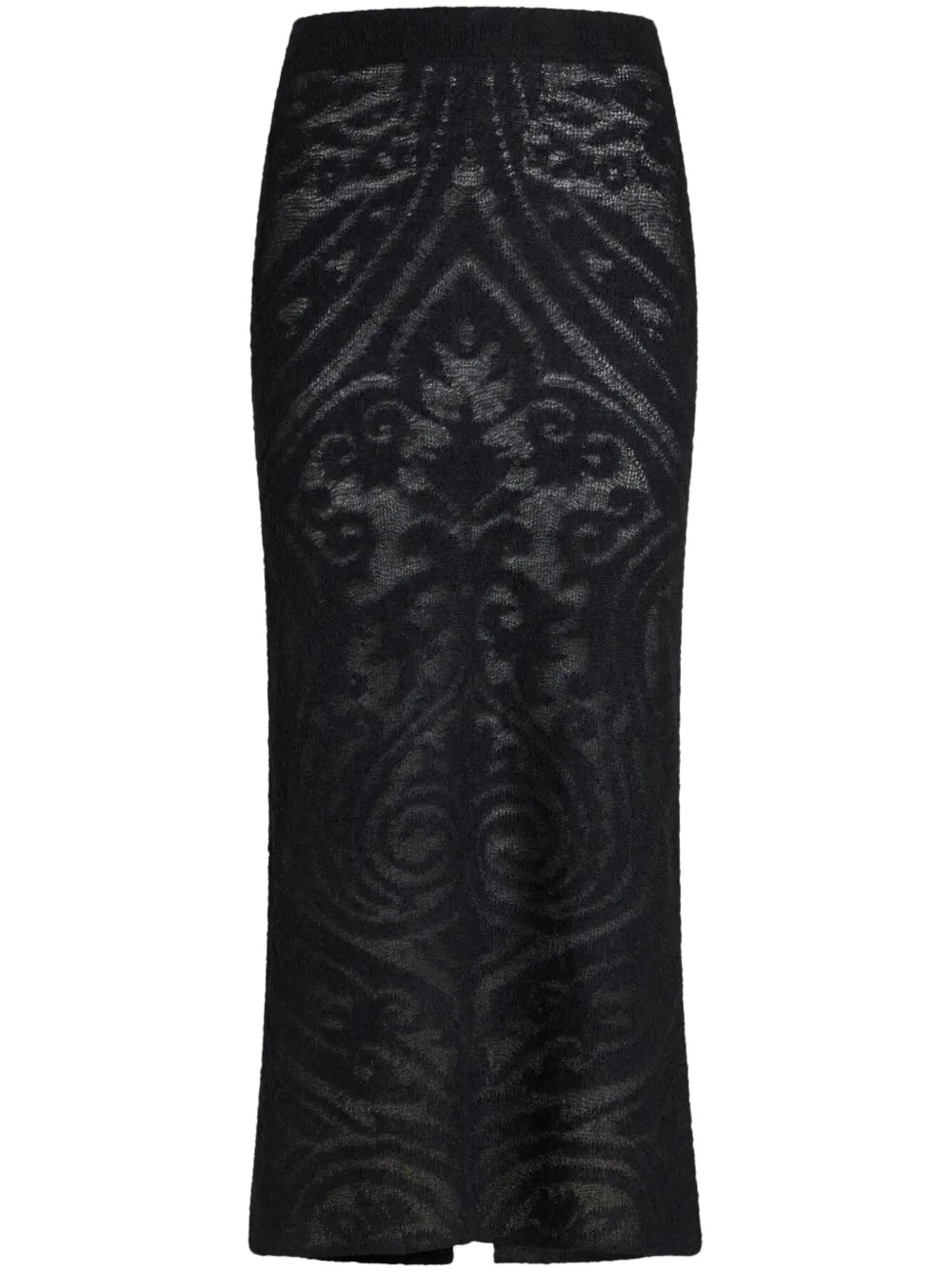 Knitted Jacquard Midi Skirt