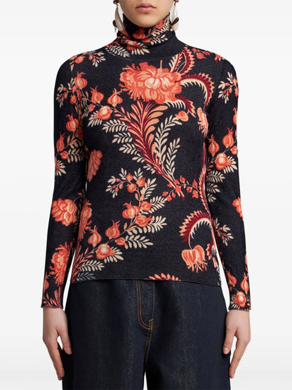 Floral-Print Jumper
