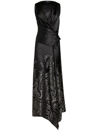 Jacquard Silk Maxi Dress