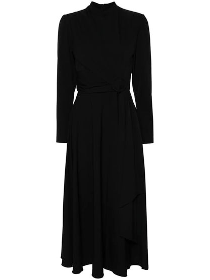 Decorative-Buckle Midi Dress