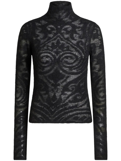 Roll-Neck Jacquard Sweater