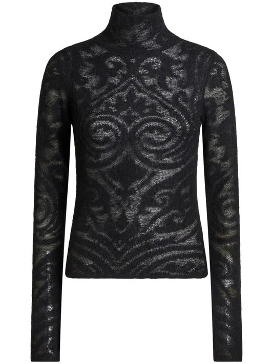 Roll-Neck Jacquard Sweater