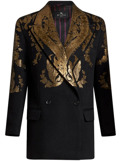 Metallic-Paisley Blazer