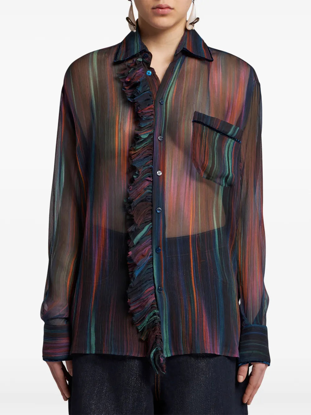 Printed Ruched Shirt