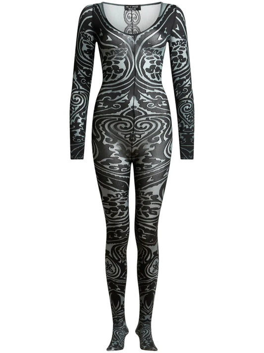 Paisley Tattoo-Pattern Bodysuit