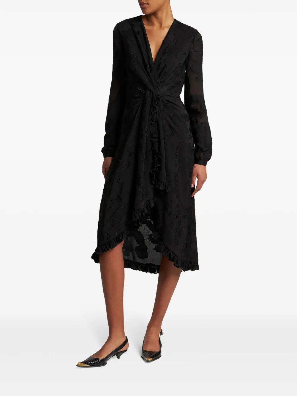 Jacquard Silk Midi Dress