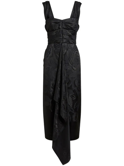 Floral Jacquard Midi Dress