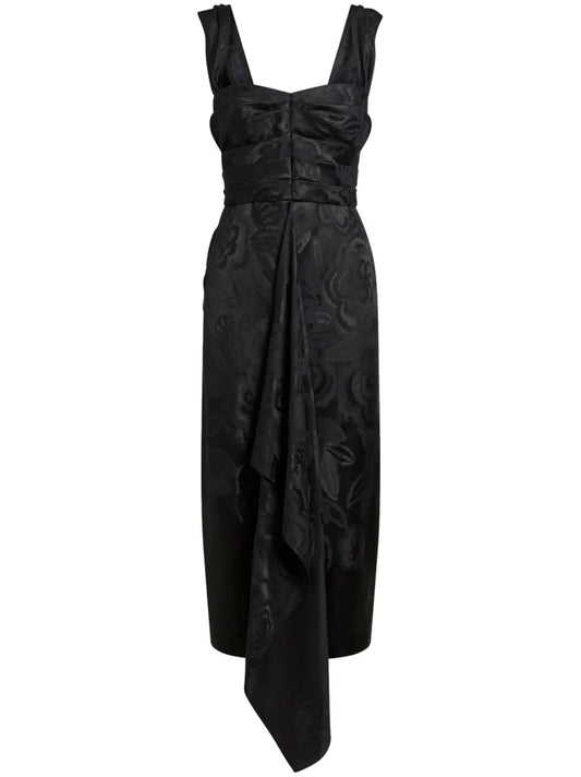 Floral Jacquard Midi Dress