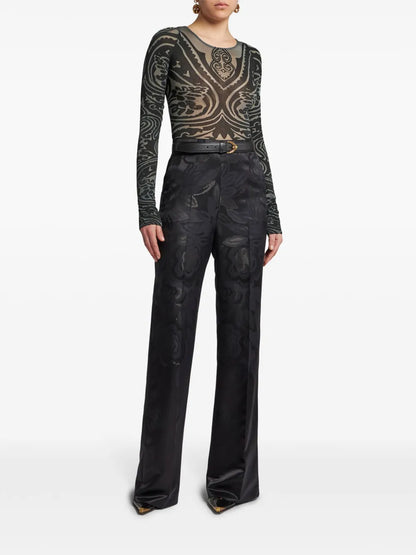 Paisley-Print Bodysuit