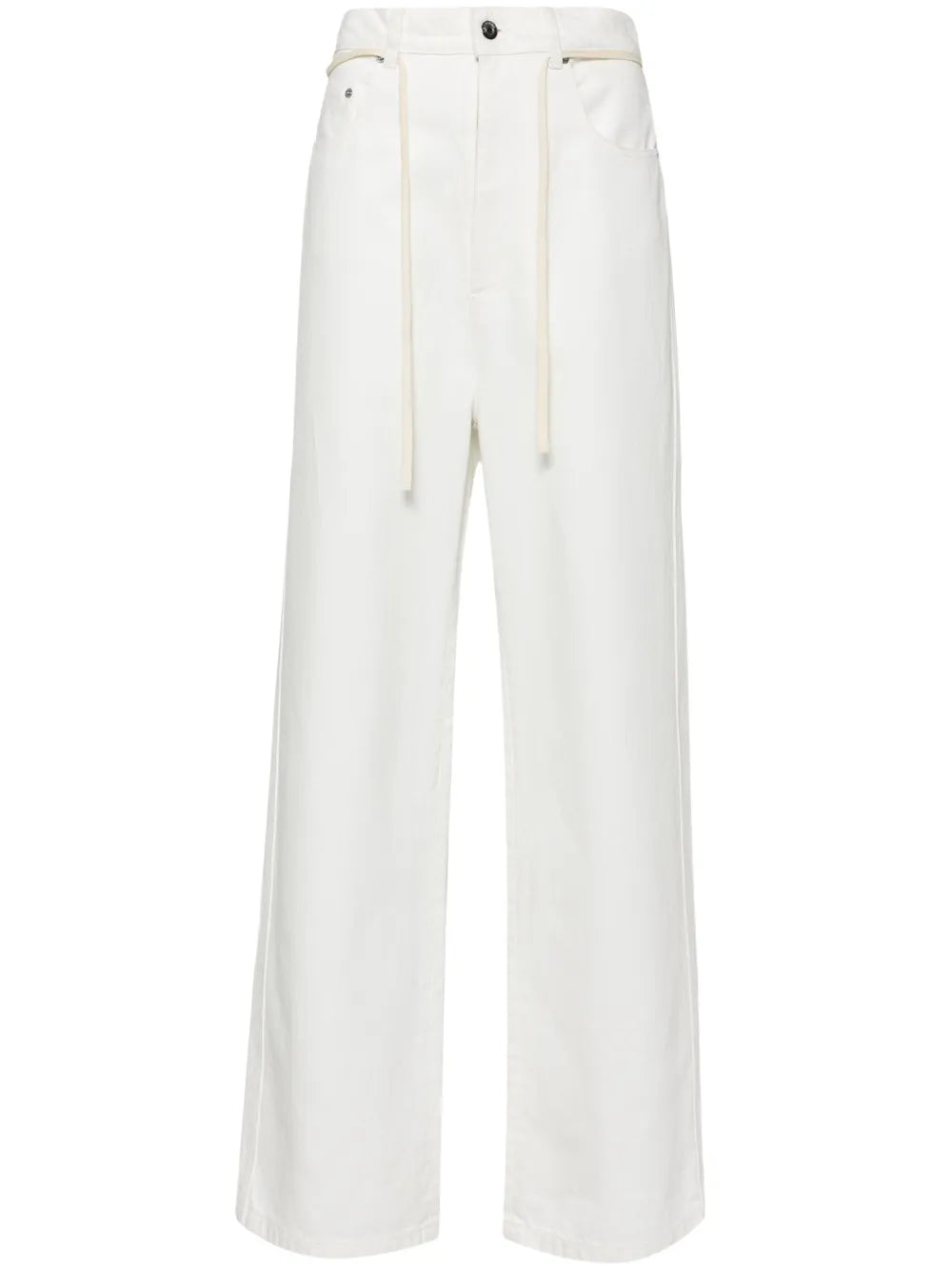 Tied-Waist Wide-Leg Jeans