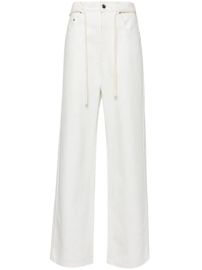 Tied-Waist Wide-Leg Jeans