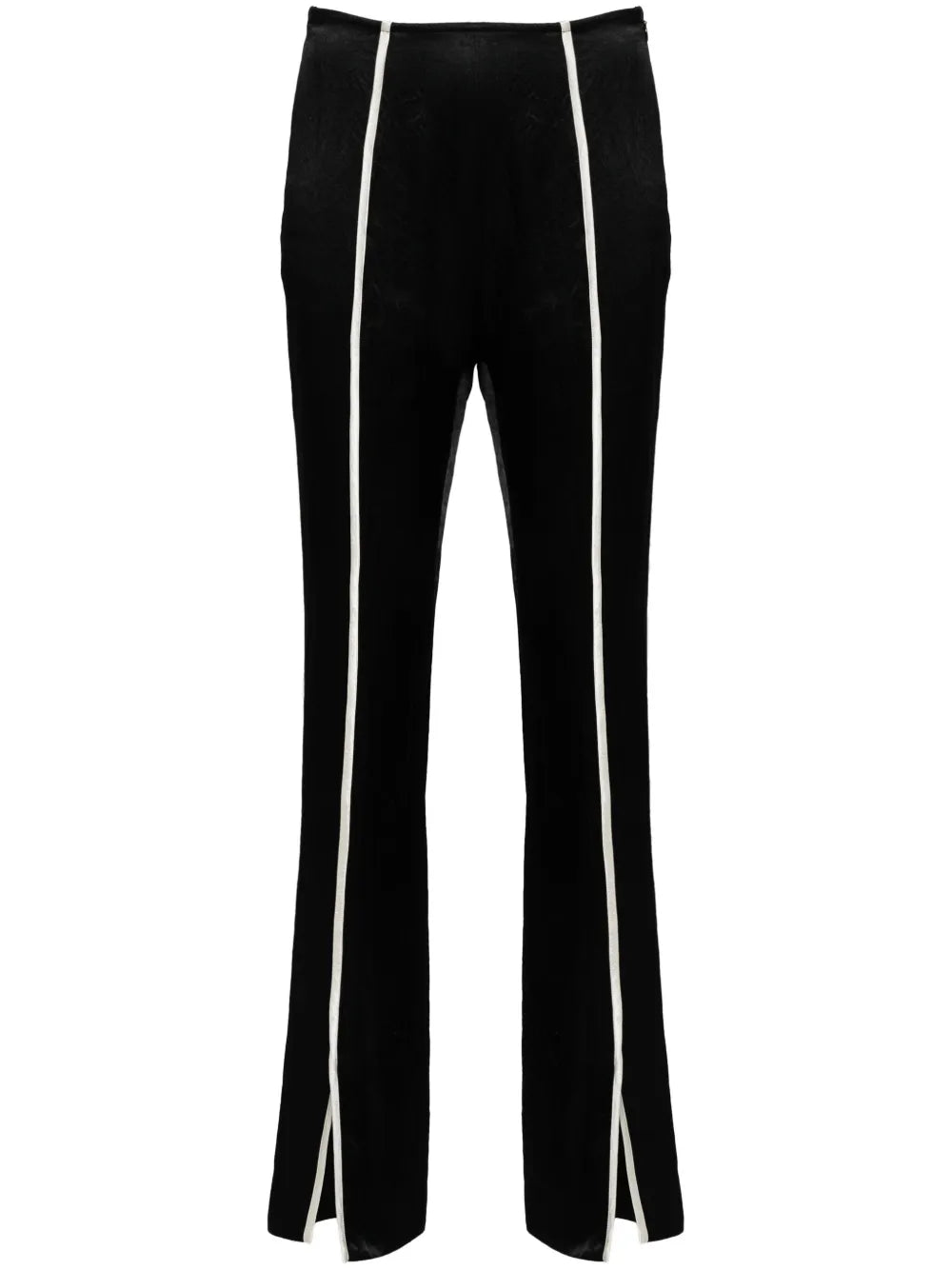 Contrasting-Trim Slim Trousers