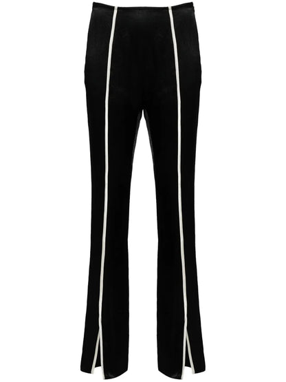 Contrasting-Trim Slim Trousers