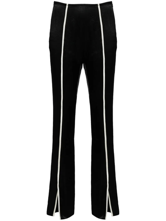 Contrasting-Trim Slim Trousers