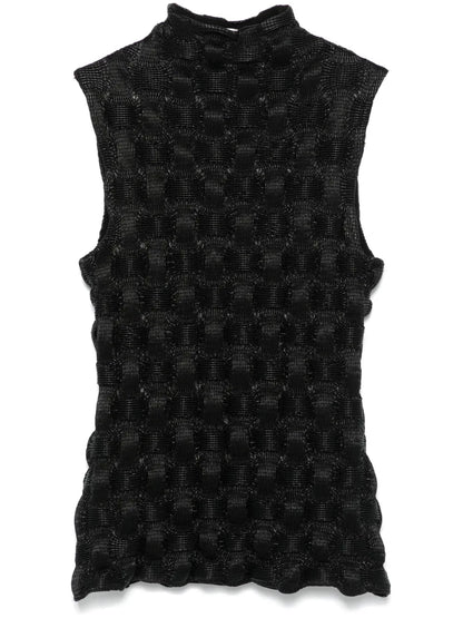 Roll-Neck Sleeveless Top