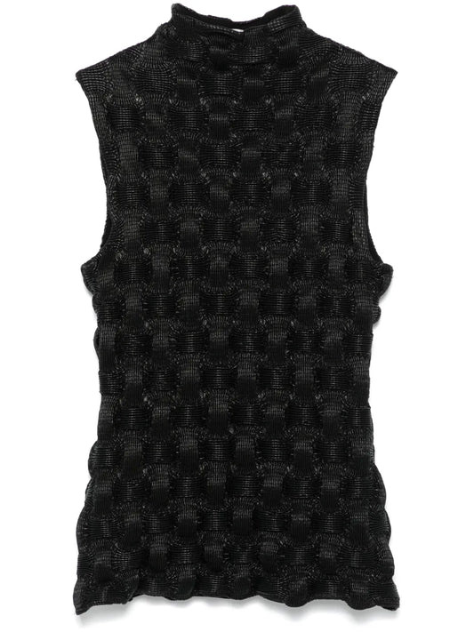 Roll-Neck Sleeveless Top