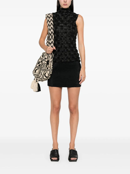 Roll-Neck Sleeveless Top