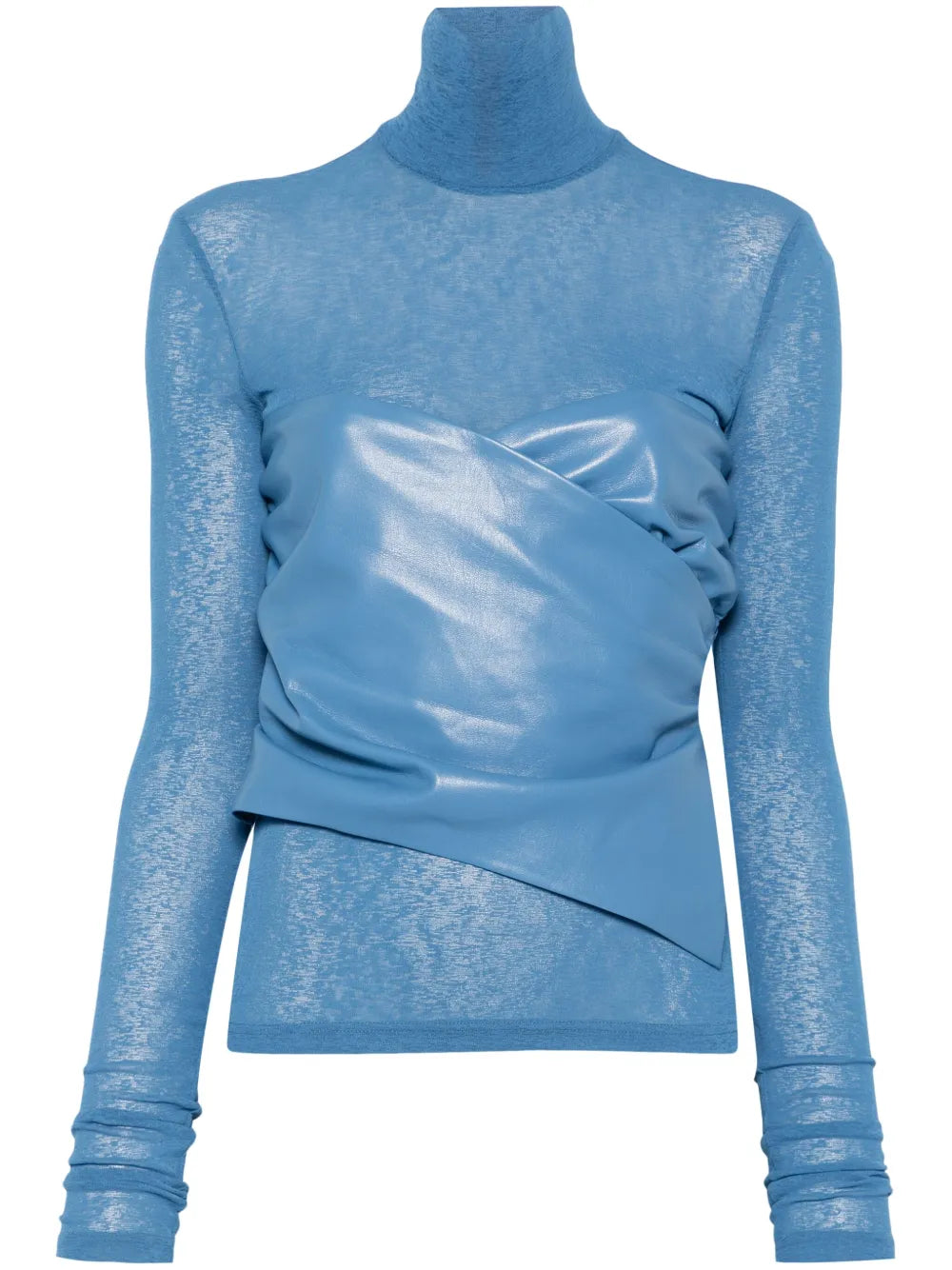 Draped-Panel Roll-Neck Top