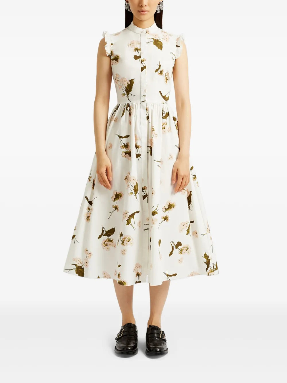 Flared Sleeves Midi Dress