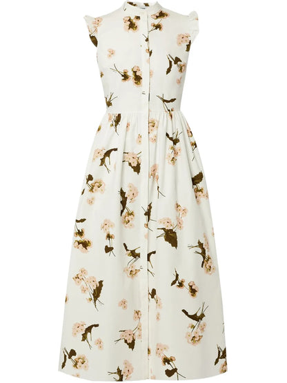Flared Sleeves Midi Dress