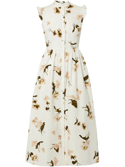 Flared Sleeves Midi Dress