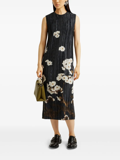 Pleated Midi Dress