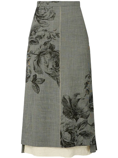 Floral-Print Midi Skirt