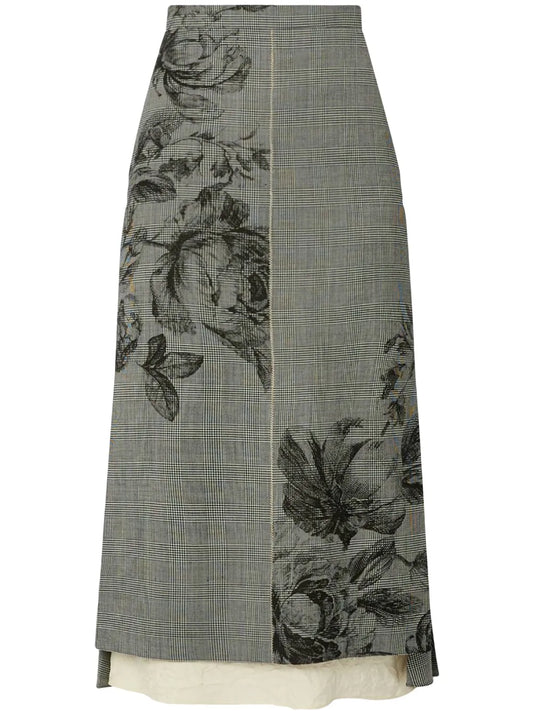 Floral-Print Midi Skirt