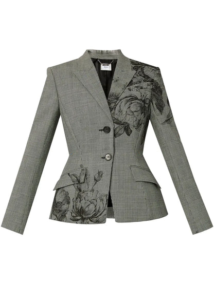 Floral-Print Blazer