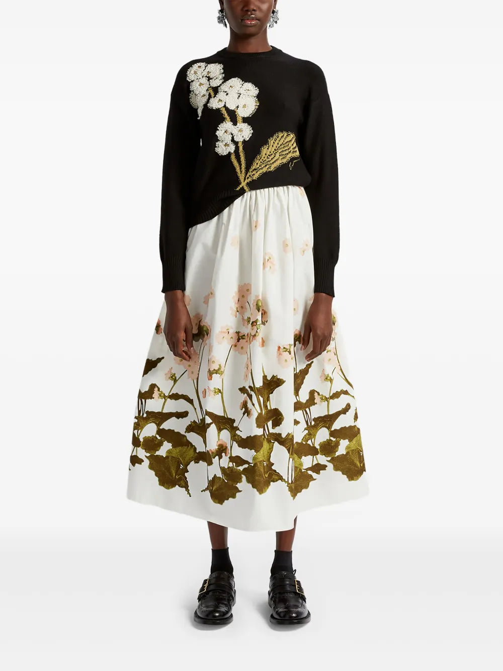 Gathered Midi Skirt