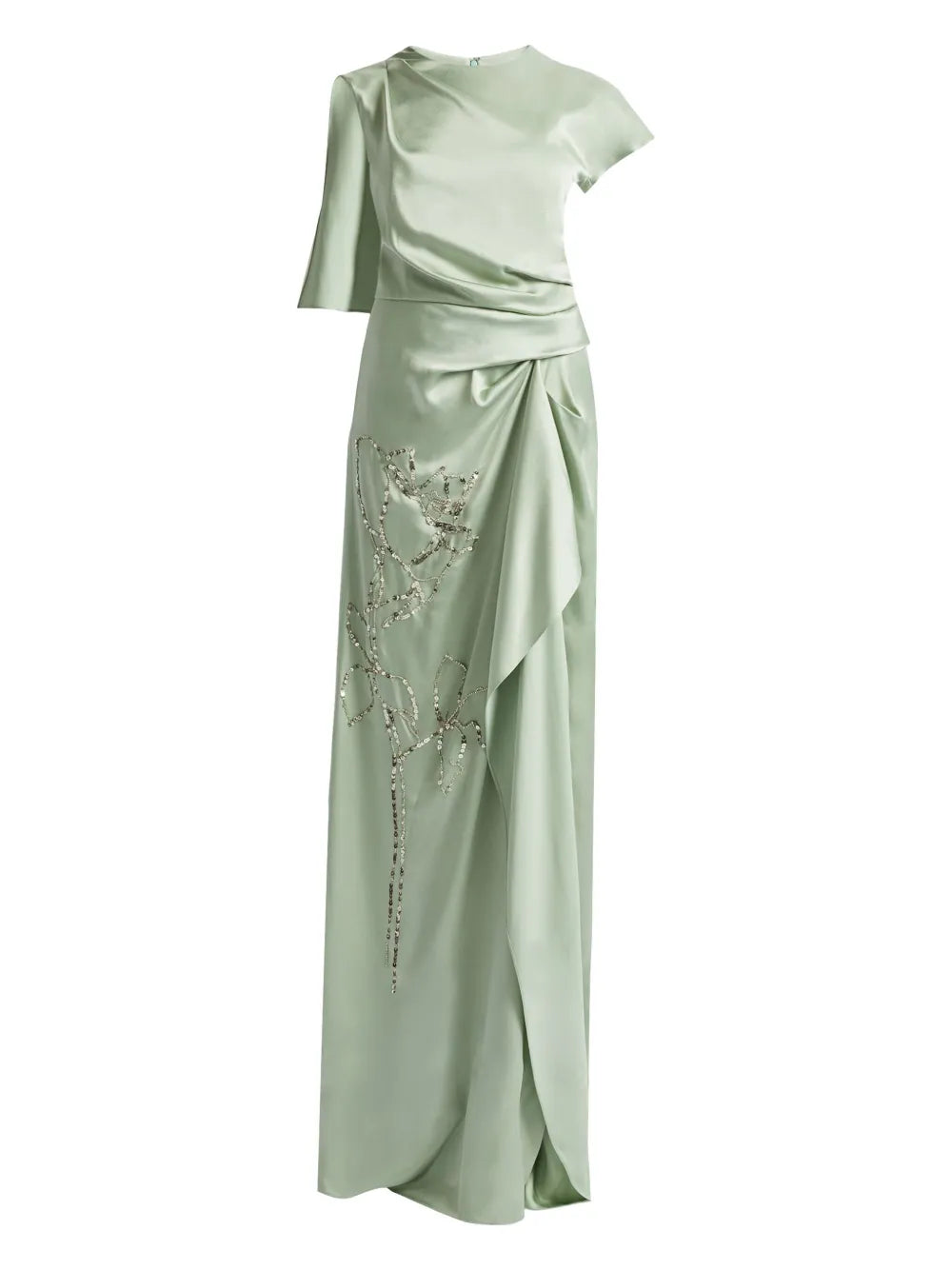 Asymmetric Short-Sleeve Gown