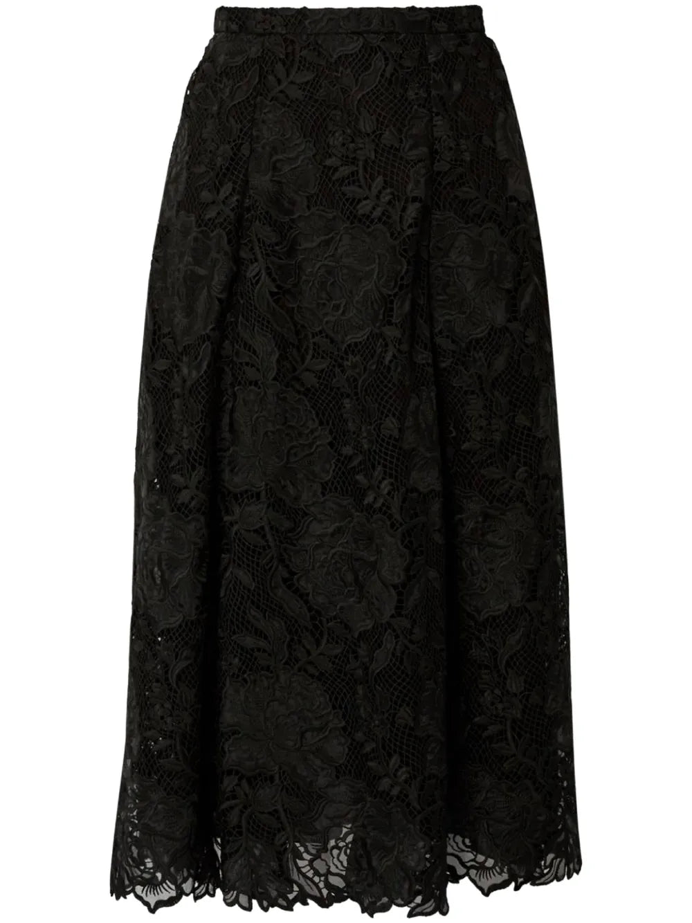 Guipure-Lace Midi Skirt