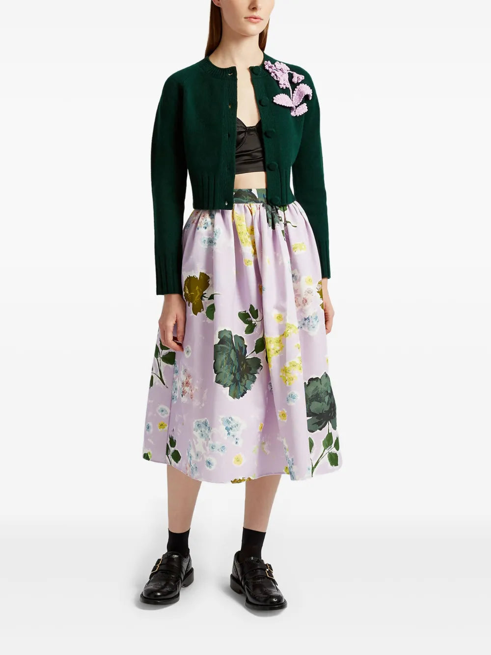 Floral-Print Midi Skirt