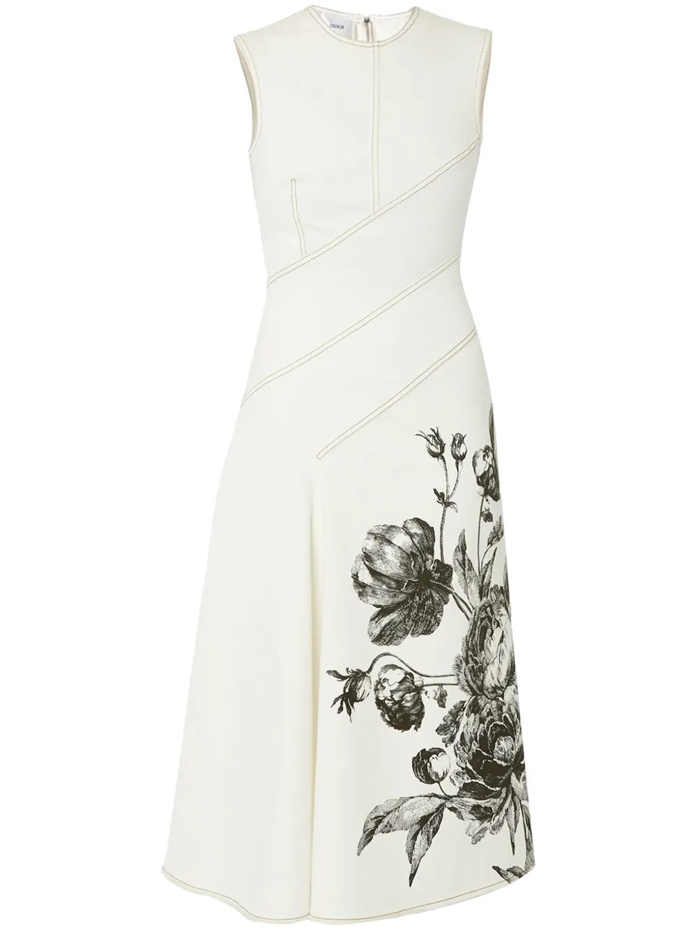 Floral-Print Sleeveless Midi Dress