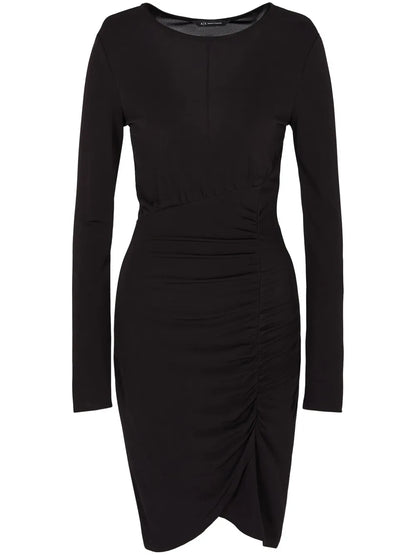 Gathered-Asymmetric Hem Dress