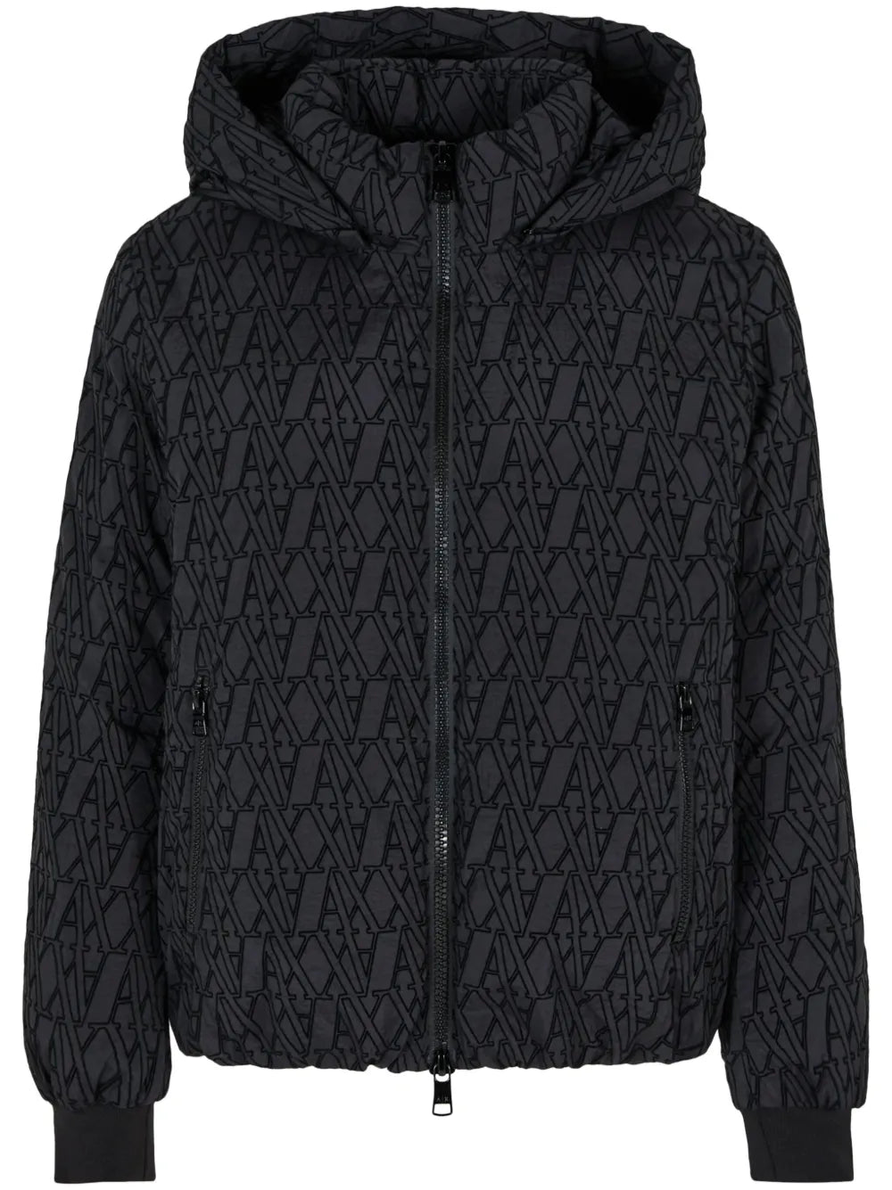 Jacquard Pattern Hooded Jacket