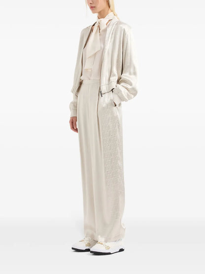 Bow-Collar Long Sleeve Blouse