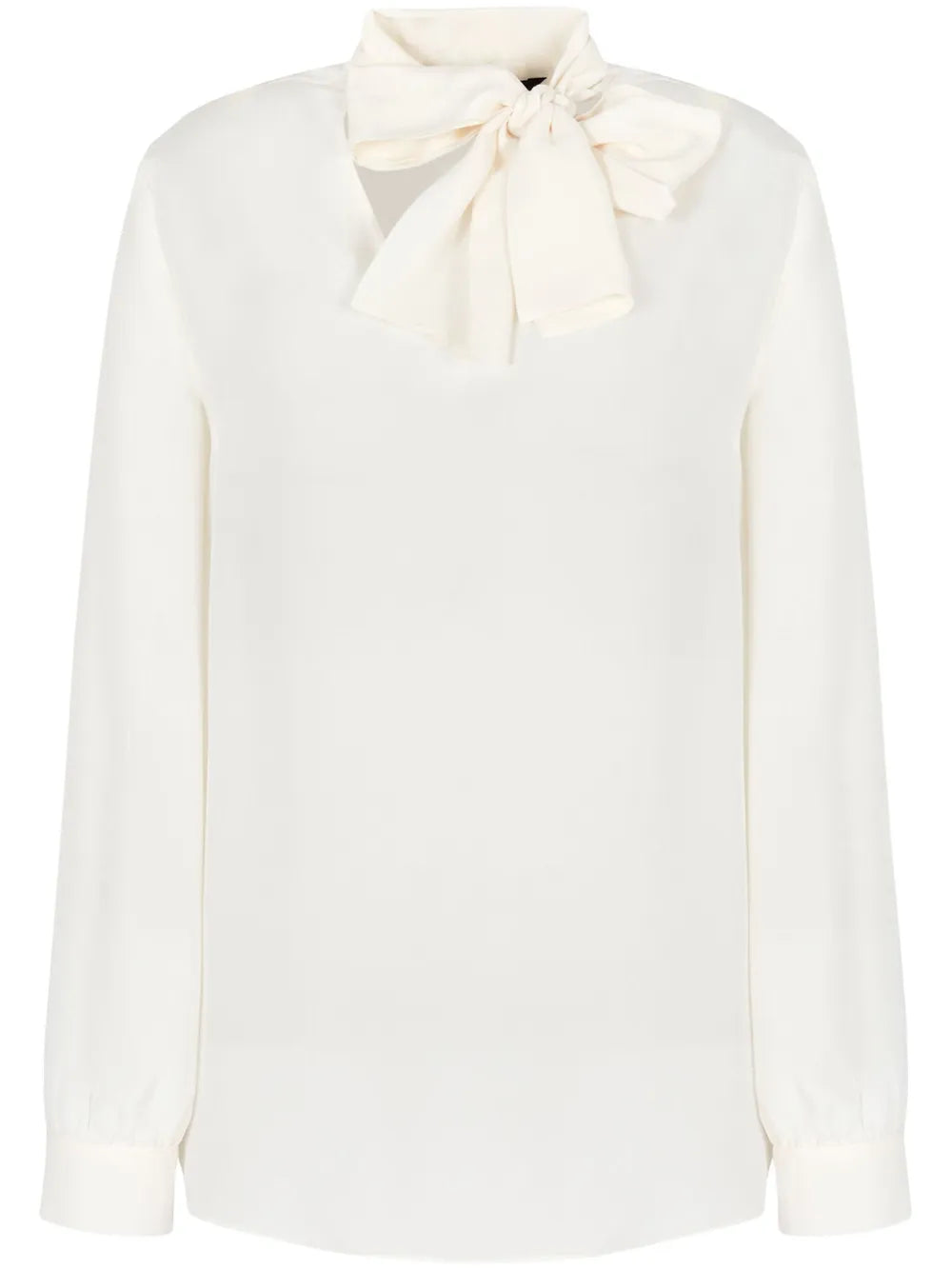 Bow-Collar Long Sleeve Blouse