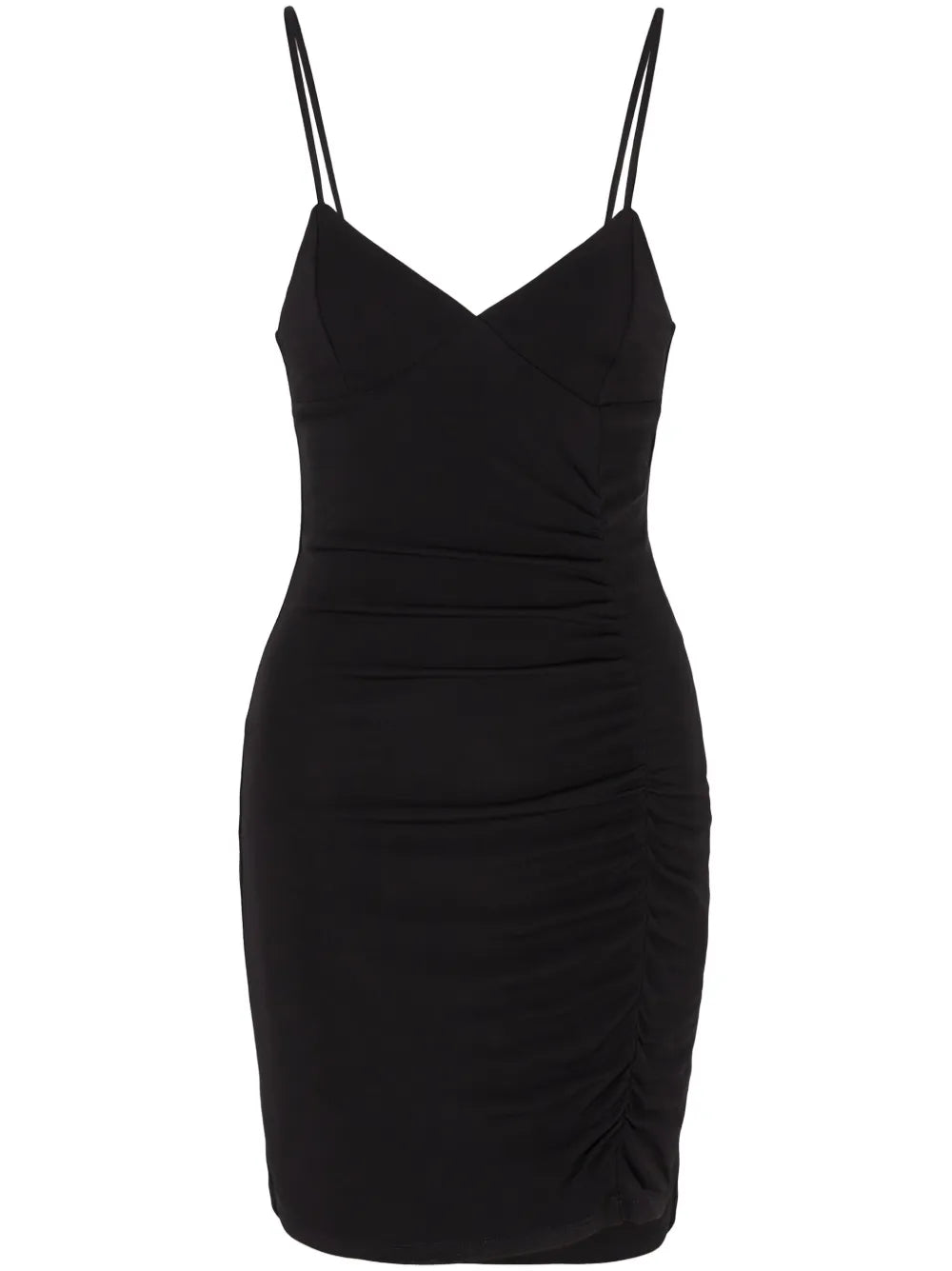 Ruched Spaghetti-Strap Mini Dress