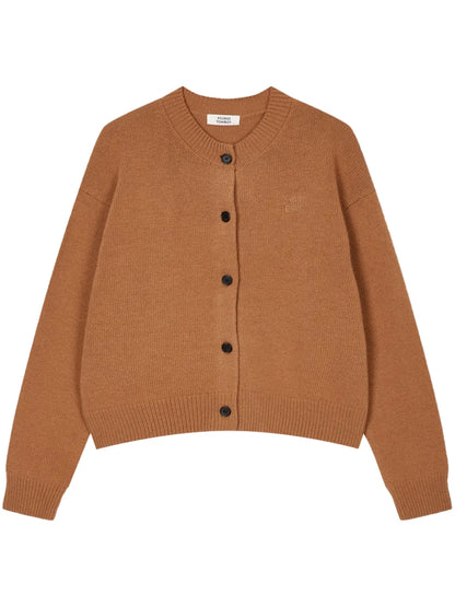 Round-Neck Wool Cardigan